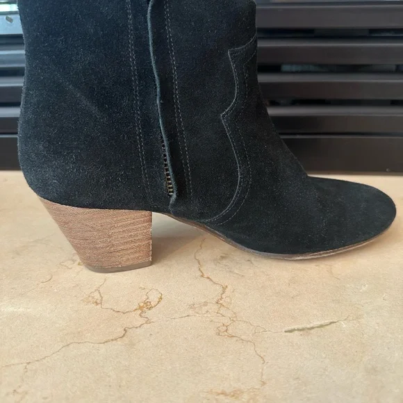 Isabel Marant Dicker Black Suede Leather Ankle Boots, 37/US 7, Good Condition - Picture 4 of 16